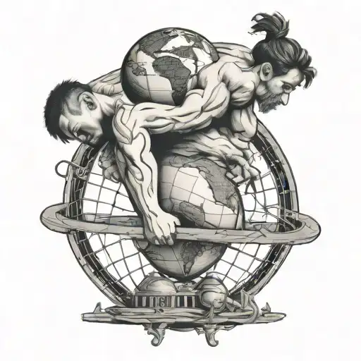 Atlas Holding The Earth Globe On His Back