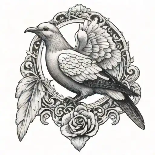 White Winged Dove With Semi Colon