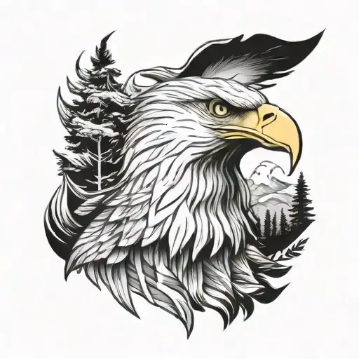 Bald Eagle Nature Elements Like Trees