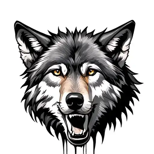 Wolf Protecting His Family