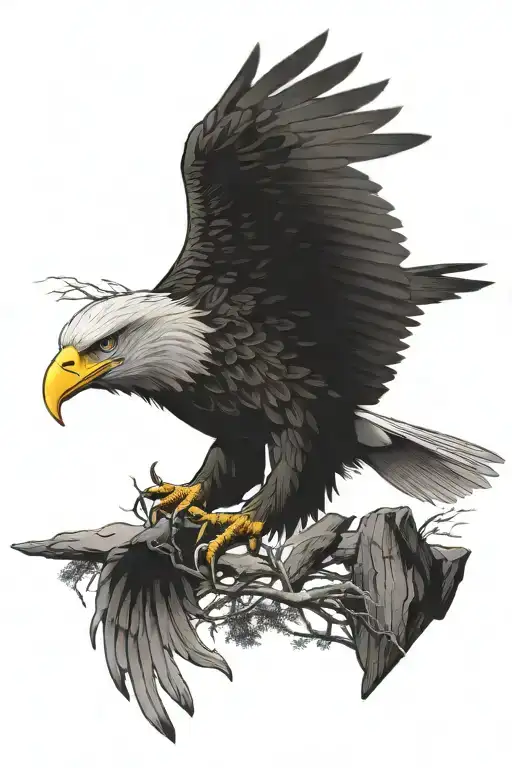 Bald Eagle Nature Elements Like Trees