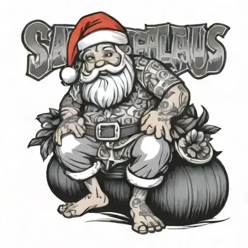 Santa Claus In Hawaii Skirt