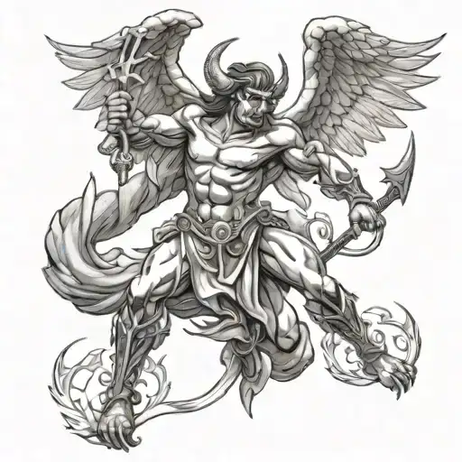 Arch Angel Fighting Devil