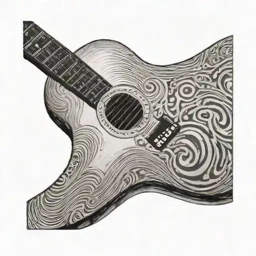 Guitar With Finger Print