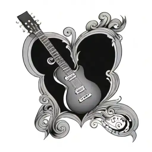 Guitar With Musical Notes