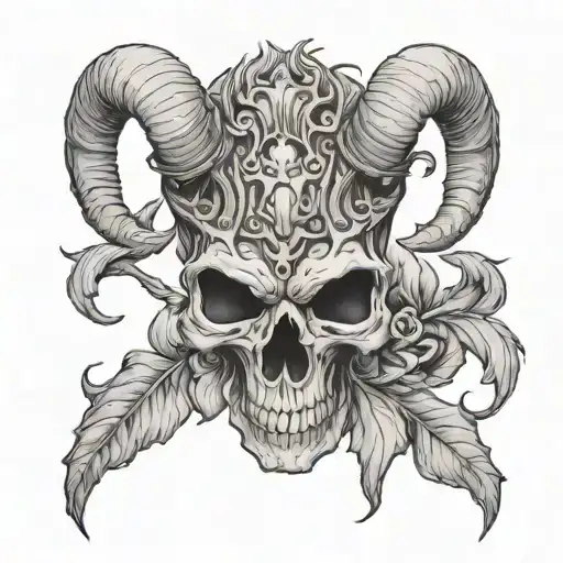 Skull With Goat Face Skull