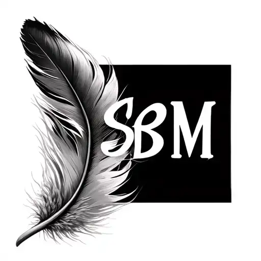 Infinity Sign Made From A Feather With The Initials Msbm