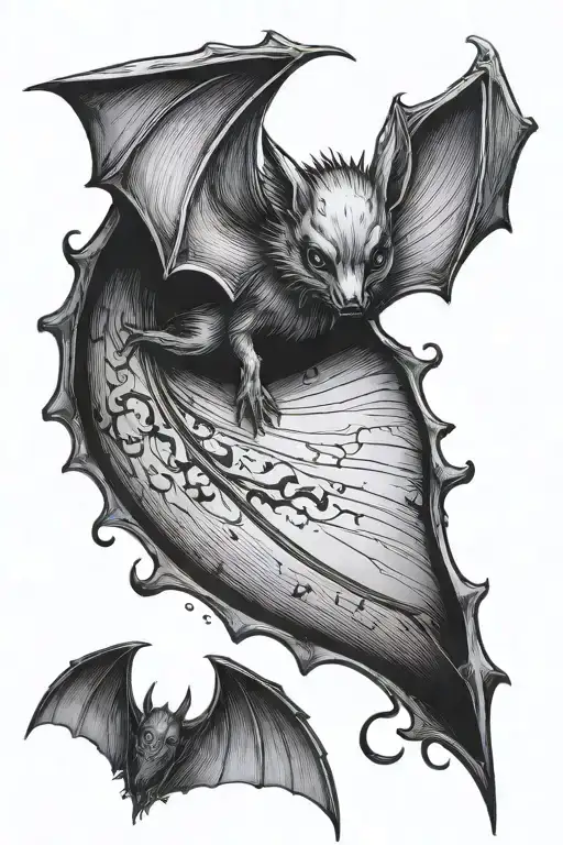 Upside Down Bat With Shadows