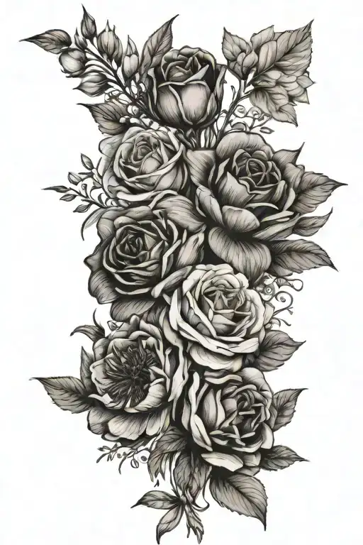 Birth Month Flowers Bouquet Tied