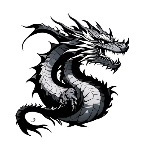 Simplified Fine Line Dragon