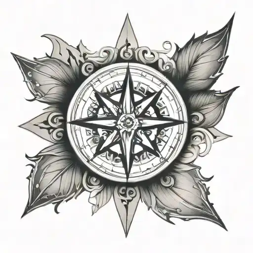 Compass Flower With Star Inside