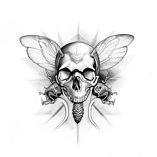 Skull With Death Moth