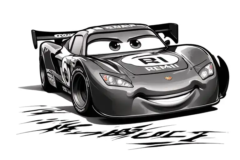 Lighting Mcqueen Car With Remi Written On The Hood