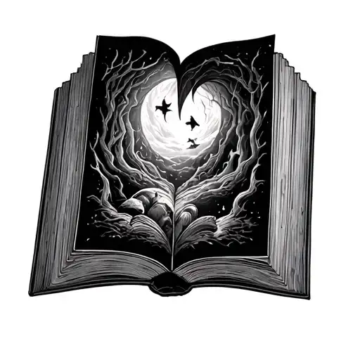 Open Book With Fantasy Story Coming Out