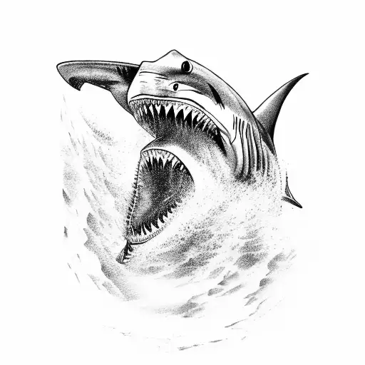 Shark Eating A Lion On Top Of A Mountain In Space