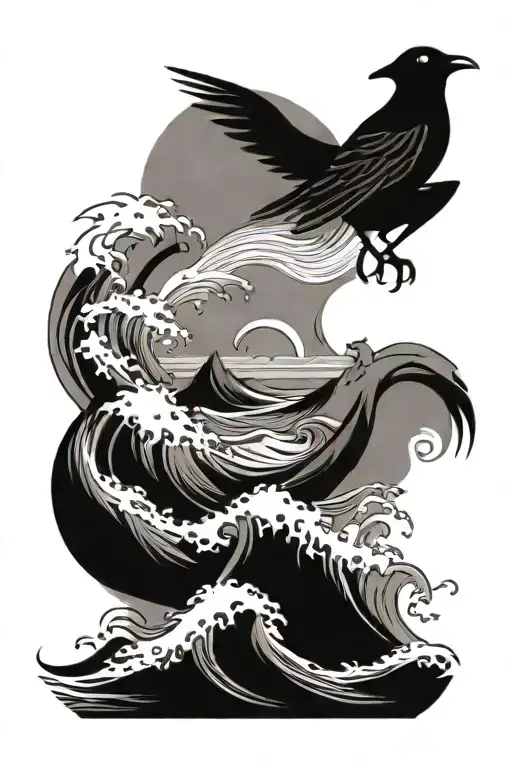 Beach Scene With Birds Fying And Waves Crashing