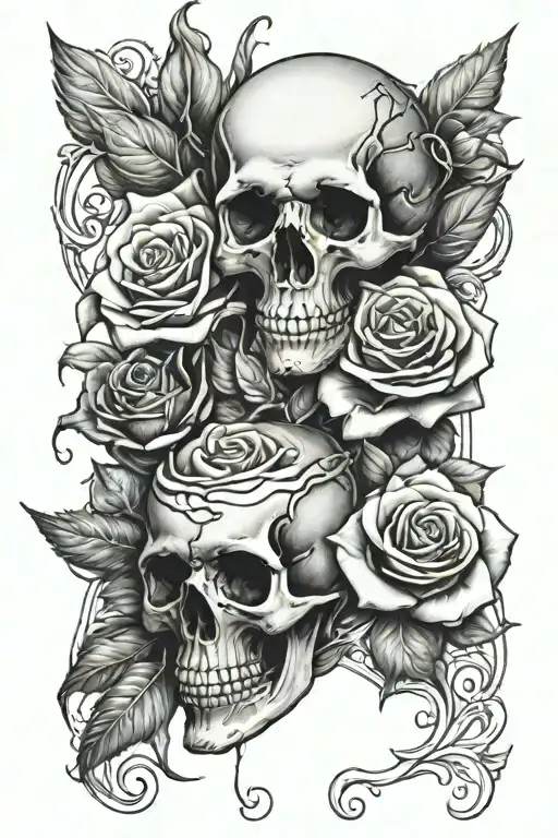 Religious Skull Roses