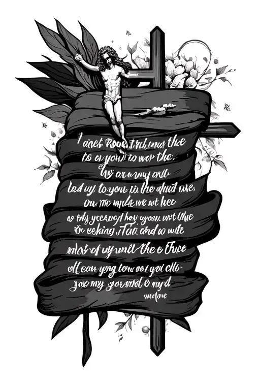A Prayer And A Bible Verse Text With A Cross With Jesus On It Behind It