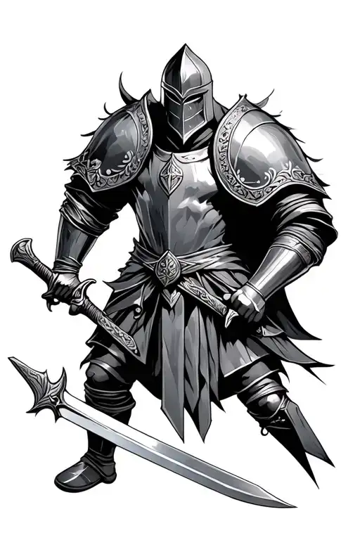 Knight Holding A Sword