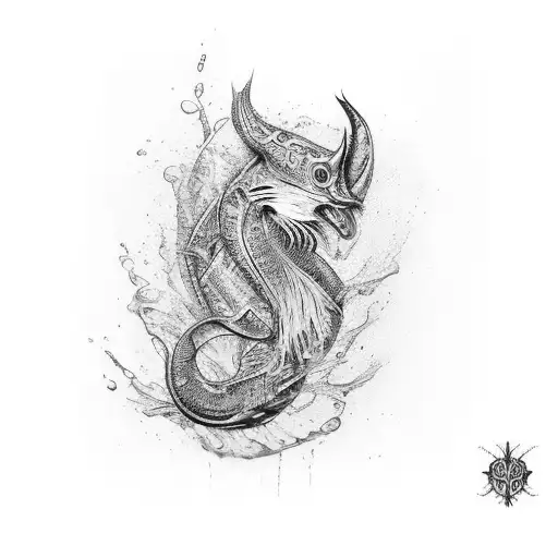Water Tattoo Upper Arm Going Down To The Forearm Turning Into A Water Animal