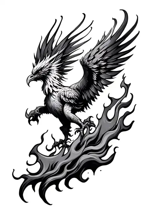 Phoenix Rising From Flames Wrapped
