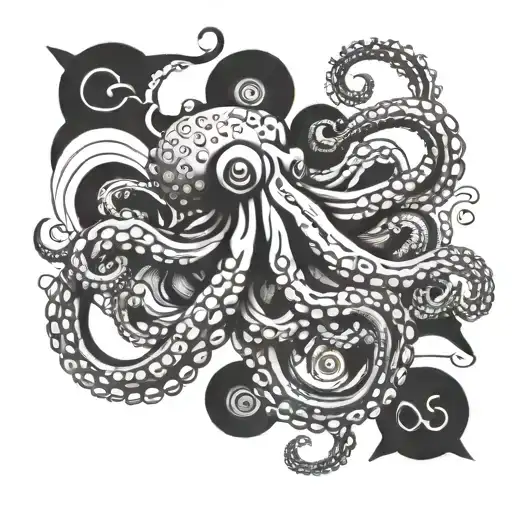 Octopus Pulling Under Water