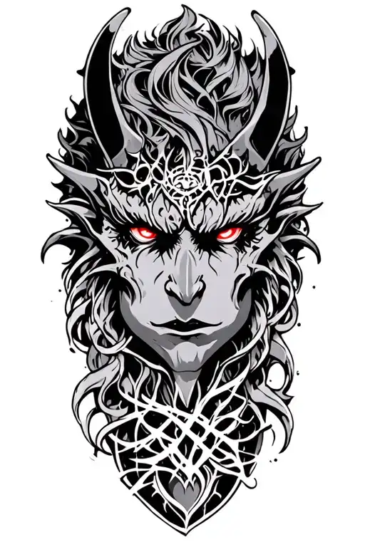 Demon With Red Glowing Eyes