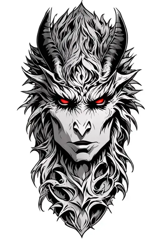 Demon With Red Glowing Eyes