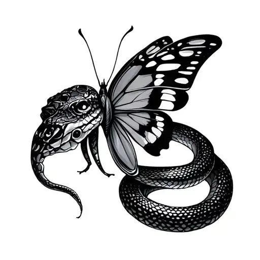 Butterfly And Snake