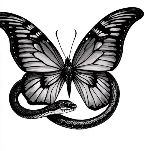 Butterfly And Snake