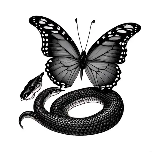 Butterfly And Snake
