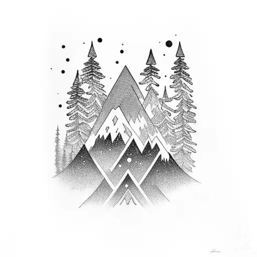 Arm Band With Mountains And Snowboarder And Forest And Galaxy
