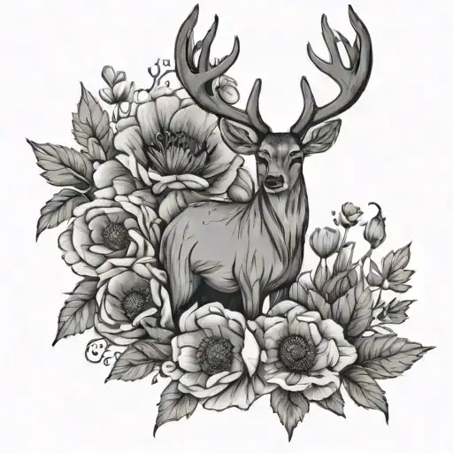 The Name Poppy With Deer Around It