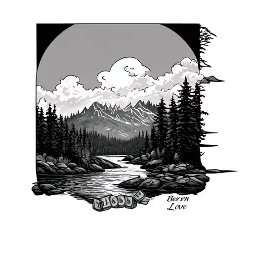 Above Arm Tattoo Nature River Beren Money And Love