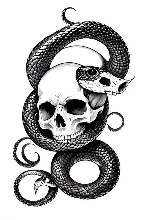 Snake And Skull Slightly Feminine