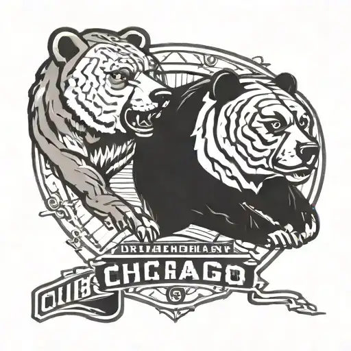 Chicago Cubs And Bears Facing Each Other