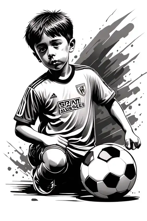 Kid And A Soccer Ball