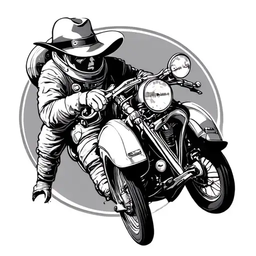 Astraunaut Cowboy Withe Houston Highways Winding Road Leading