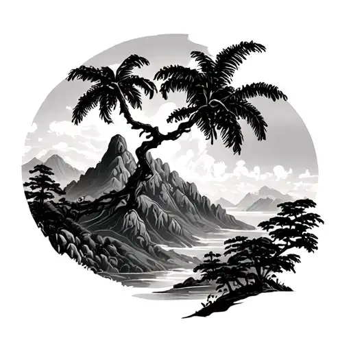 Ying The Palm Tree Mountain Landscape