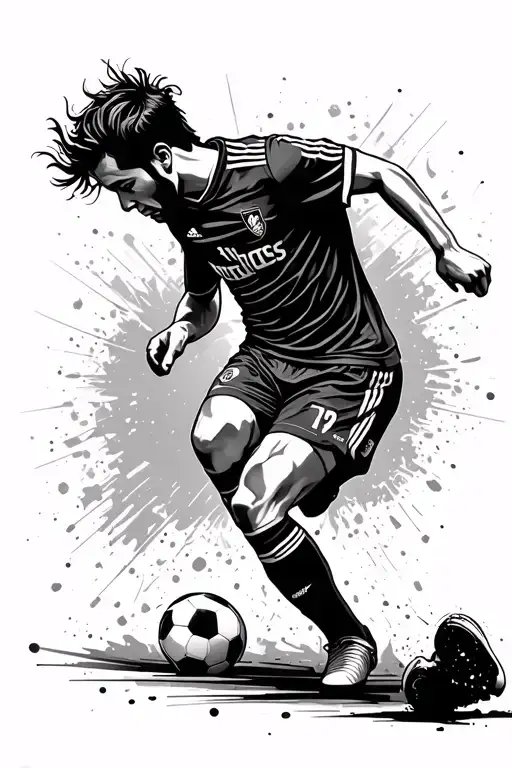 Passionate Soccer Player Kicking