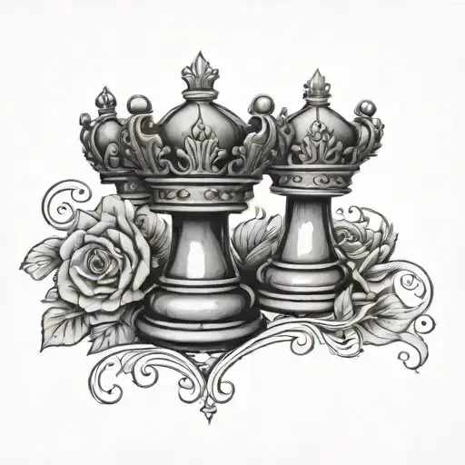 Black Queen Chess Piece Incorporating Queens Crown