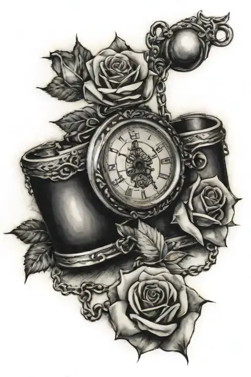 Camera Photographs A Rose A Pocket Watch And A Rosary