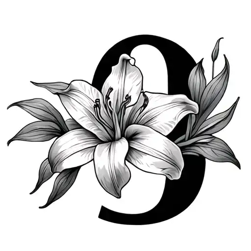 Number 9 With A Tiger Lily On It