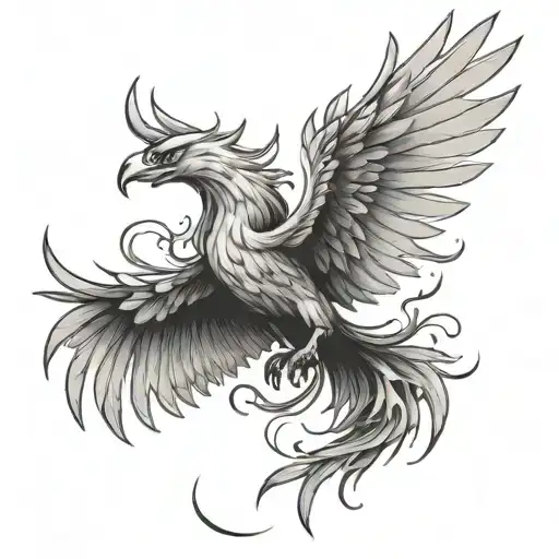 Phoenix With Outstretched Wings Surrounding An Arm
