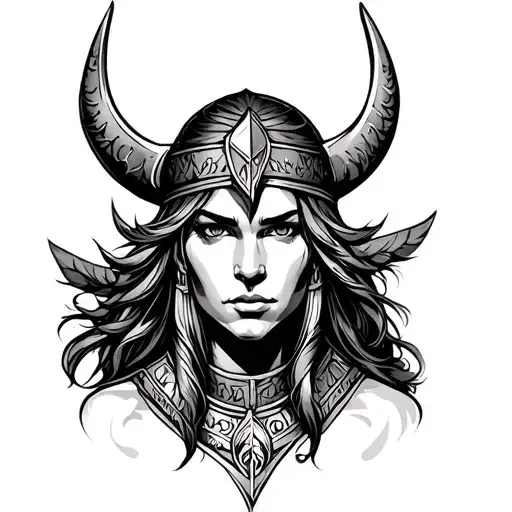 Viking Warrior Woman Face