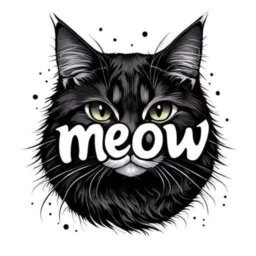 Meow Word Handwritten