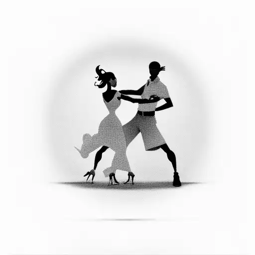 A Silhouette Of A Couple Dancing To The Rhythm Of Music