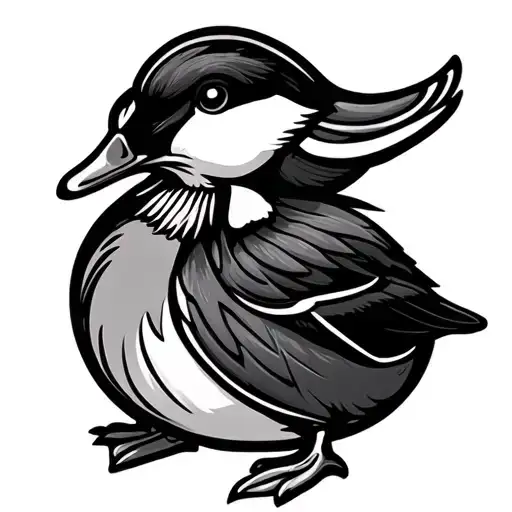 Duck Outline With Star Of Life