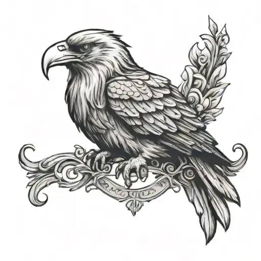 Odin Head With Raven Perched