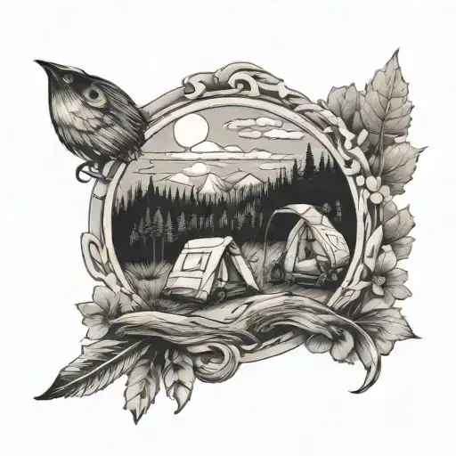 Camping Hunting Fishing Hiking Different Seasons Changing